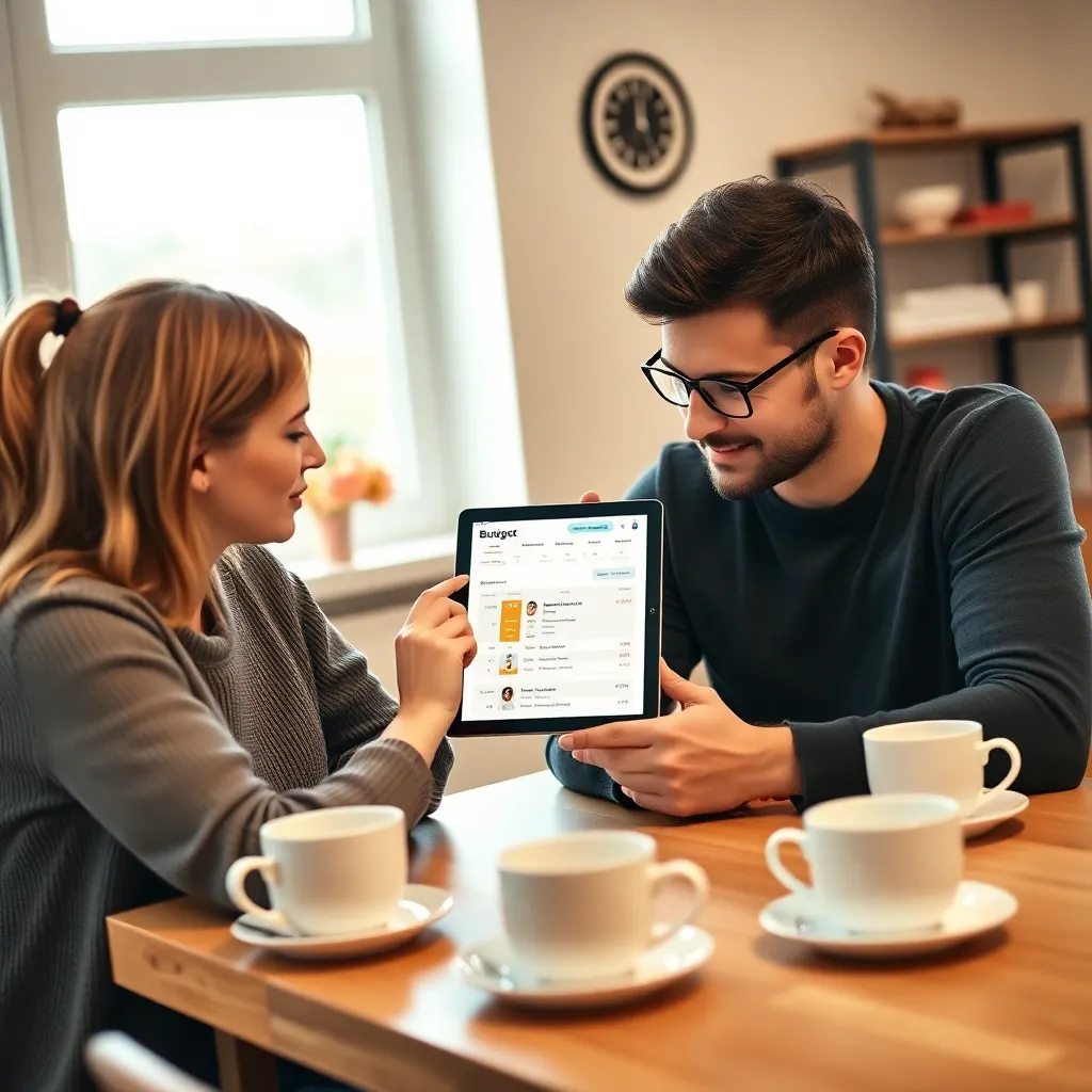 Para planująca emeryturę przy komputerze