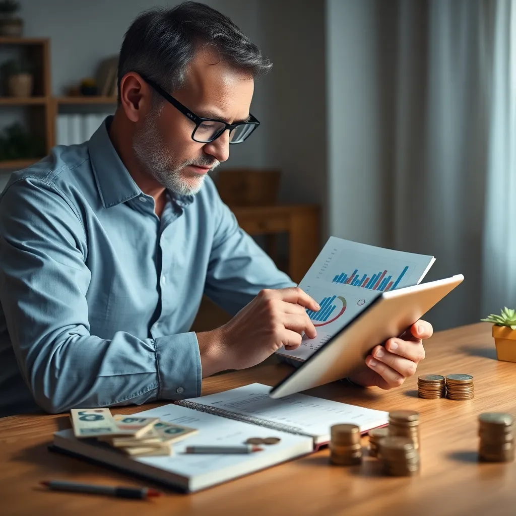 Notatnik z budżetem domowym i kalkulator